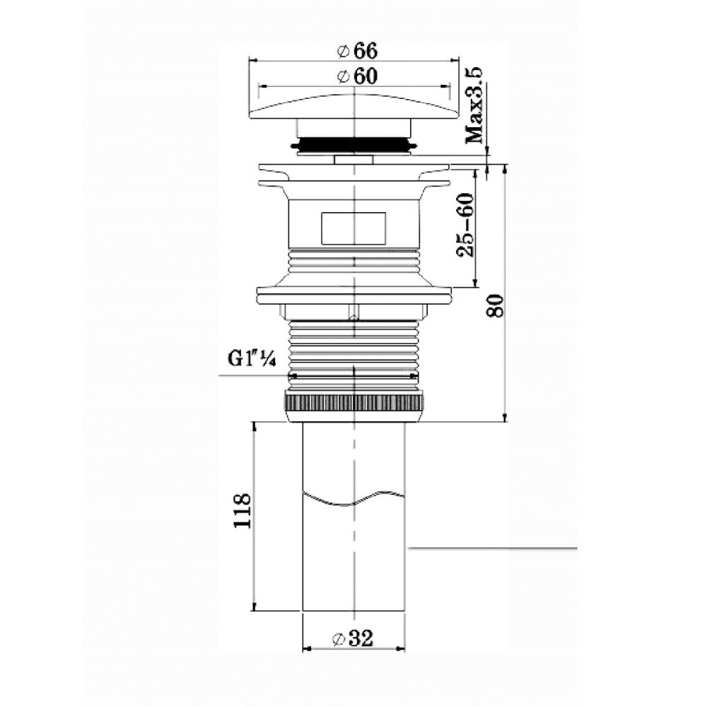 Донный клапан Vincea DBS-616 клик-клак Белый матовый — изображение 3