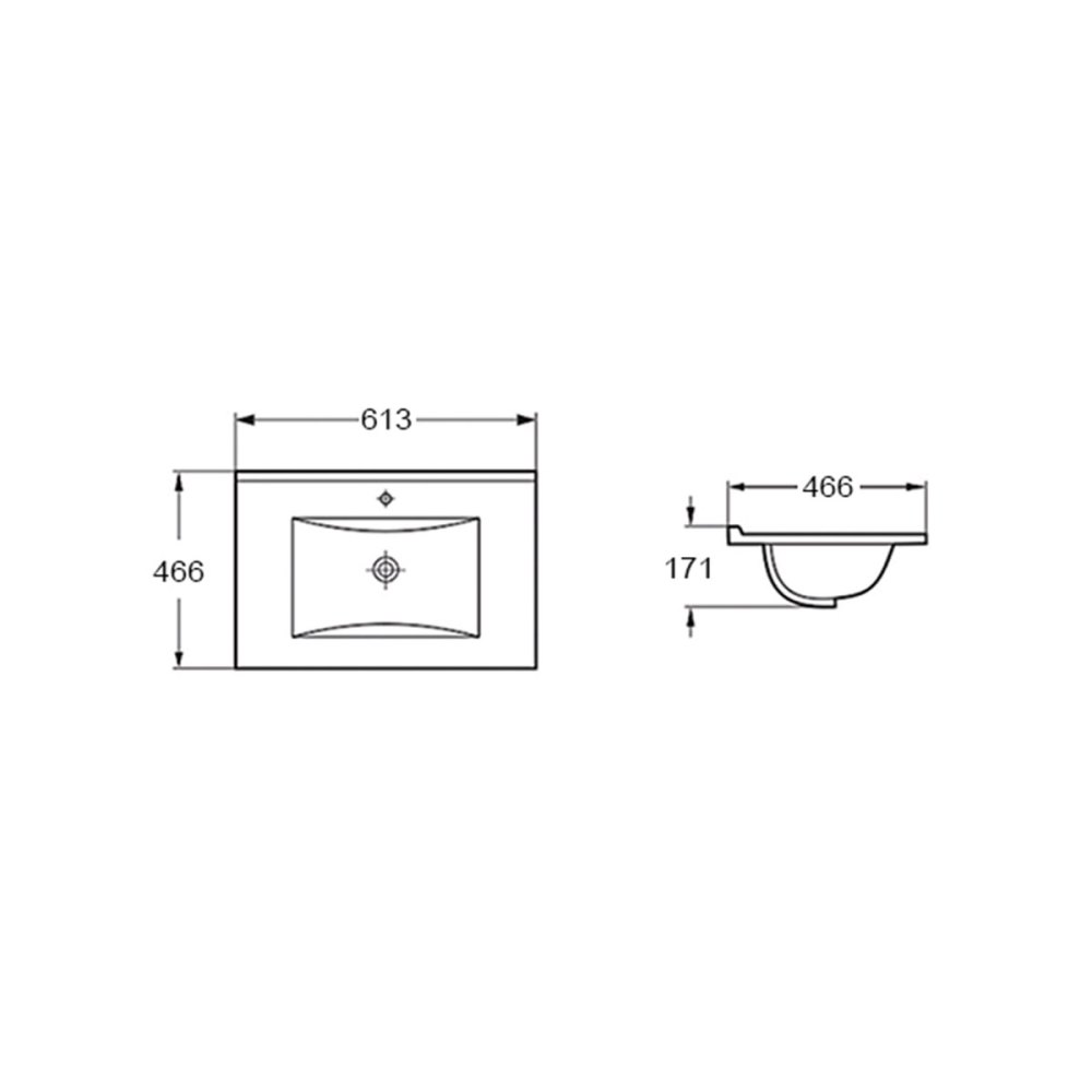 Раковина на мебель Vincea Mia 61 Антрацит матовый — изображение 2