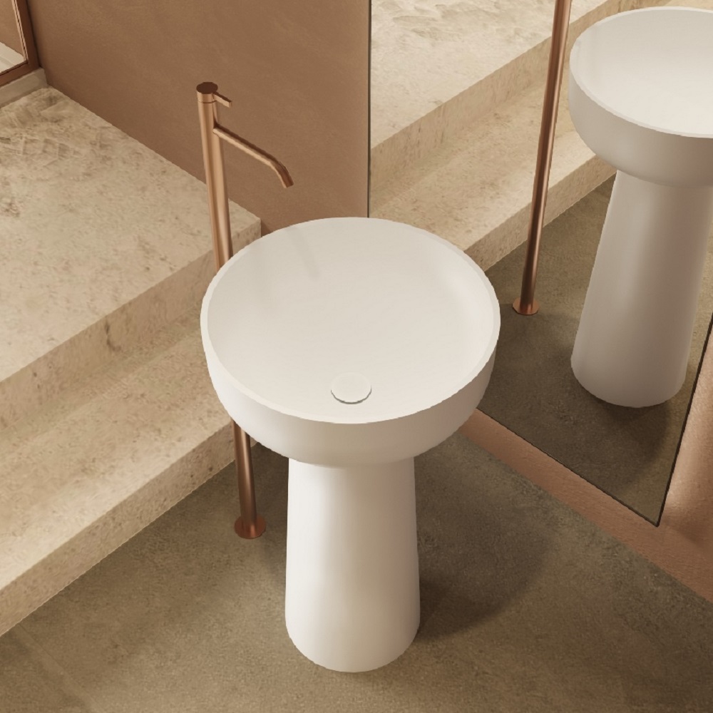 Раковина напольная Vincea Solid Surface 48 Белый матовый — изображение 2