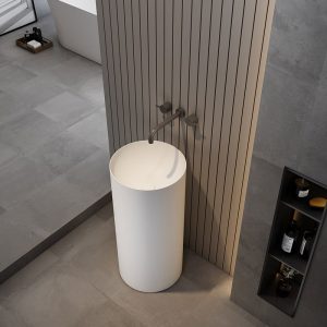Раковина напольная Vincea Solid Surface 40 Белый матовый