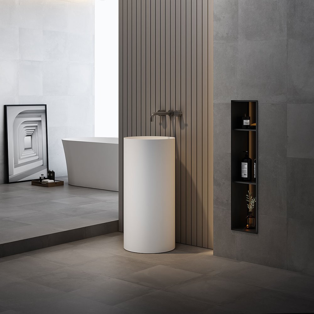 Раковина напольная Vincea Solid Surface 40 Белый матовый — изображение 2