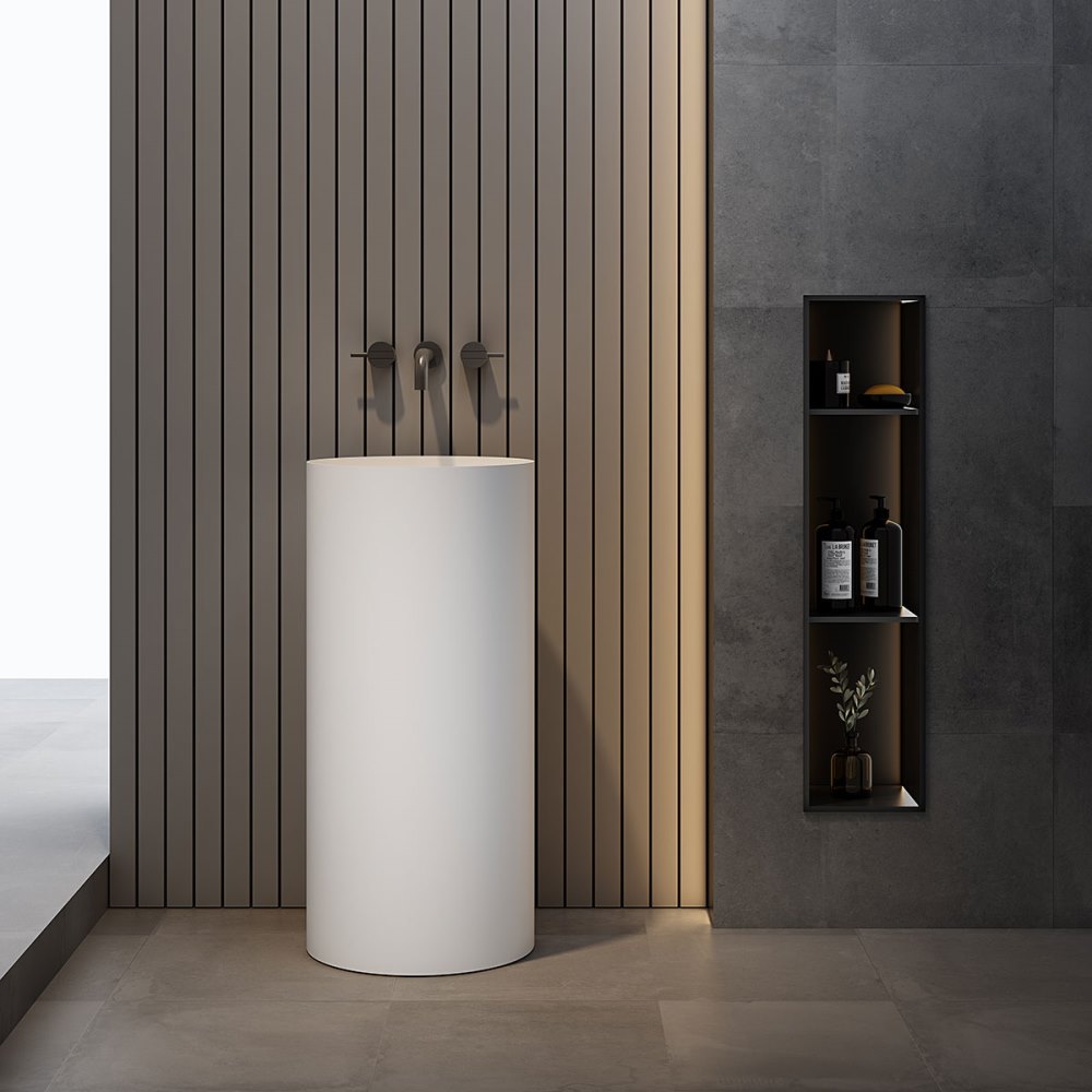 Раковина напольная Vincea Solid Surface 40 Белый матовый — изображение 3