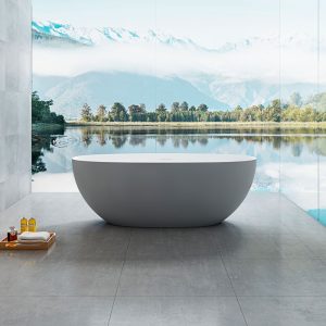 Ванна из искусственного камня Vincea Solid Surface 170х75 Серый матовый / Белый матовый