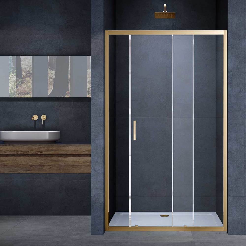 Душевая дверь Vincea Alpha Золото матовое / Прозрачное