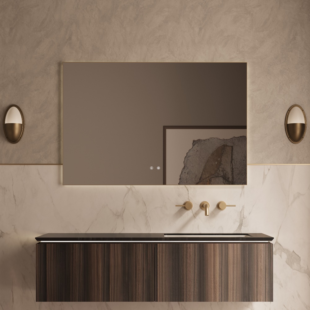 Тумба подвесная Vincea Luxe 140 с светодиодной подсветкой с встроенным датчиком движения Шпон натуральный орех — изображение 2