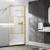 Душевая перегородка Vincea Walk-In Золото матовое / Прозрачное-Рифленое
