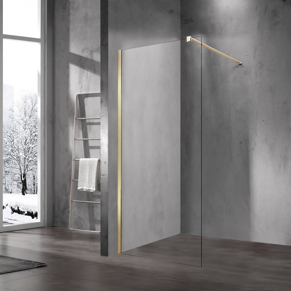 Душевая перегородка Vincea Walk-In Золото матовое / Прозрачное