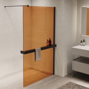 Душевая перегородка Vincea Walk-In Черный / Янтарное