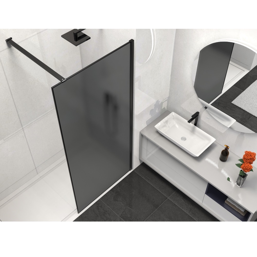 Душевая перегородка Vincea Walk-In 100 Черный / Тонированное матовое — изображение 3
