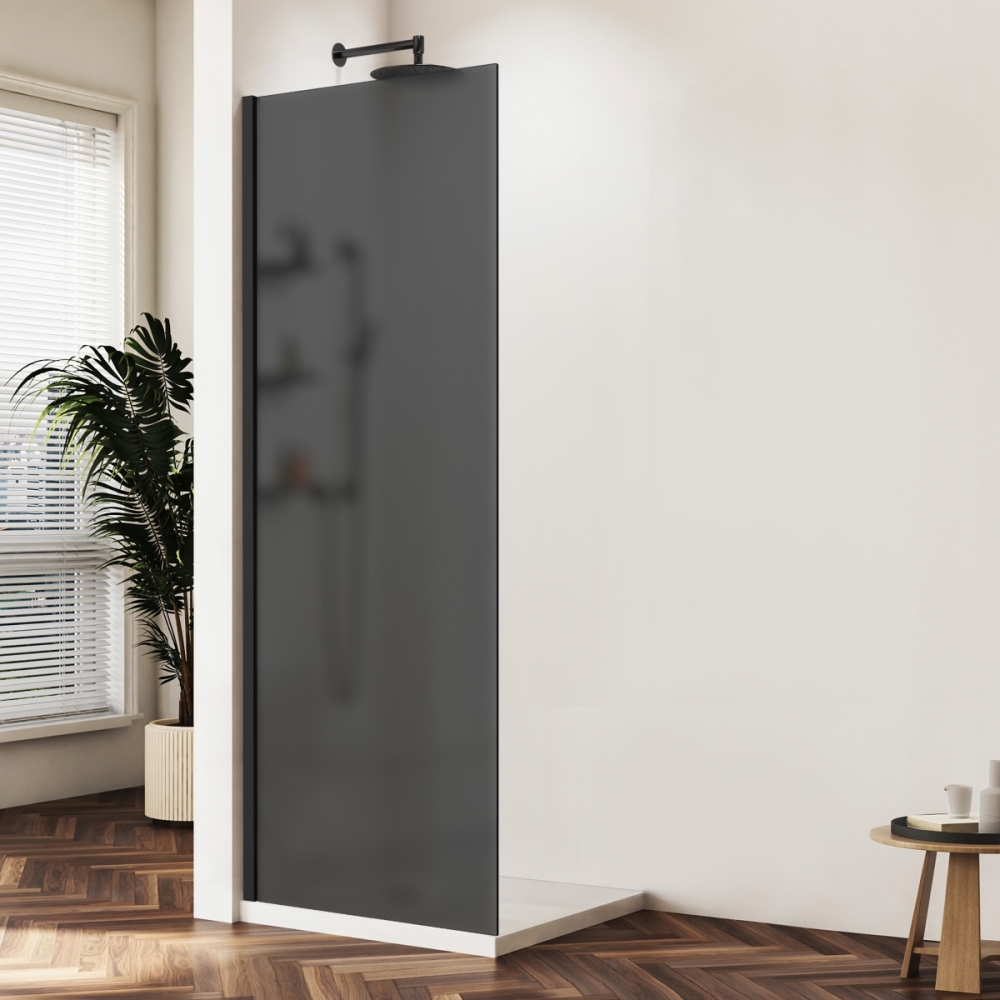 Душевая перегородка Vincea Walk-In 90 Черный / Тонированное матовое