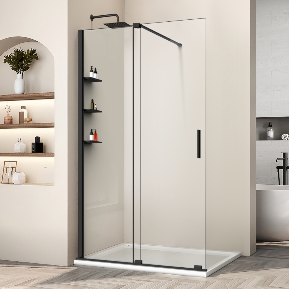 Душевая перегородка Vincea Walk-In 120 Черный / Прозрачное