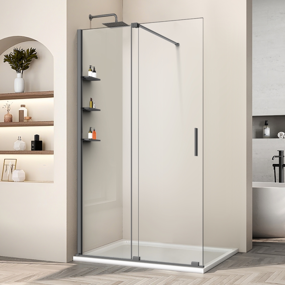 Душевая перегородка Vincea Walk-In 120 Вороненая сталь / Прозрачное