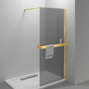 Душевая перегородка Vincea Walk-In Золото матовое / Тонированное
