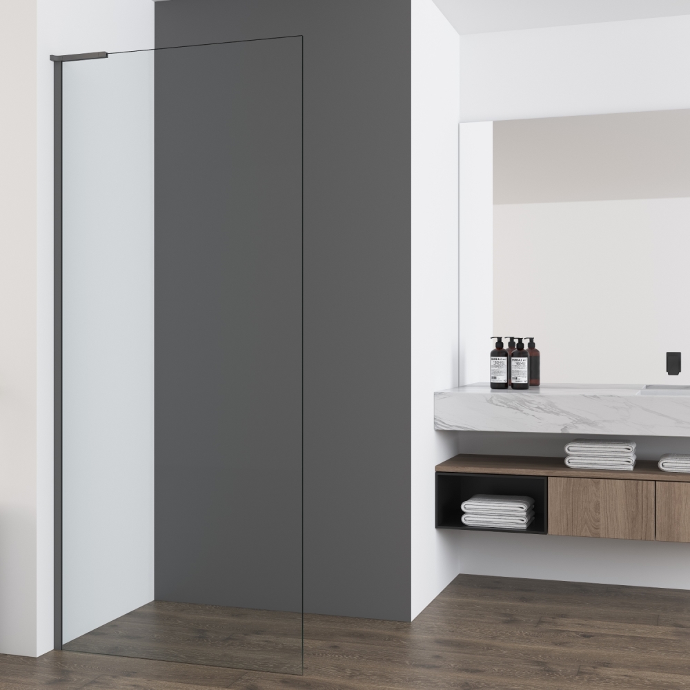 Душевая перегородка Vincea Walk-In Вороненая сталь / Прозрачное