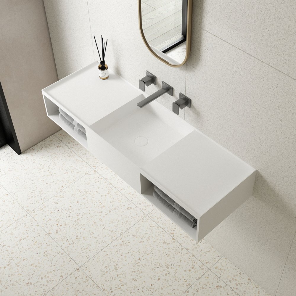Раковина подвесная Vincea Solid Surface 120 Белый матовый — изображение 3