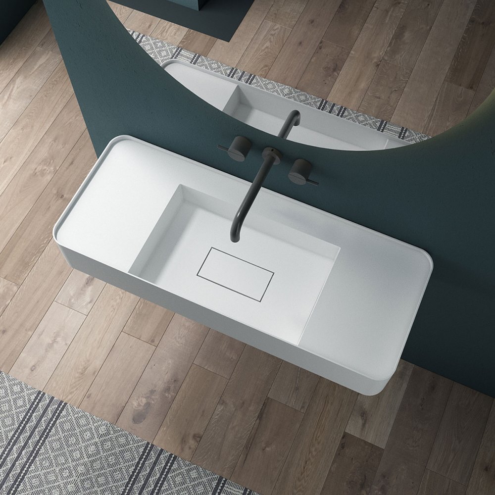 Раковина подвесная Vincea Solid Surface 100 Белый матовый — изображение 3