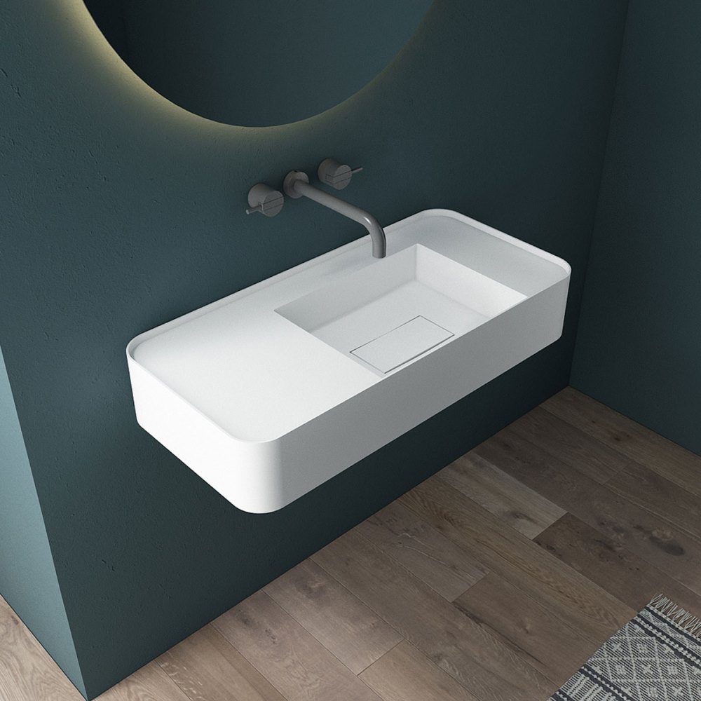 Раковина подвесная Vincea Solid Surface 120 Белый матовый