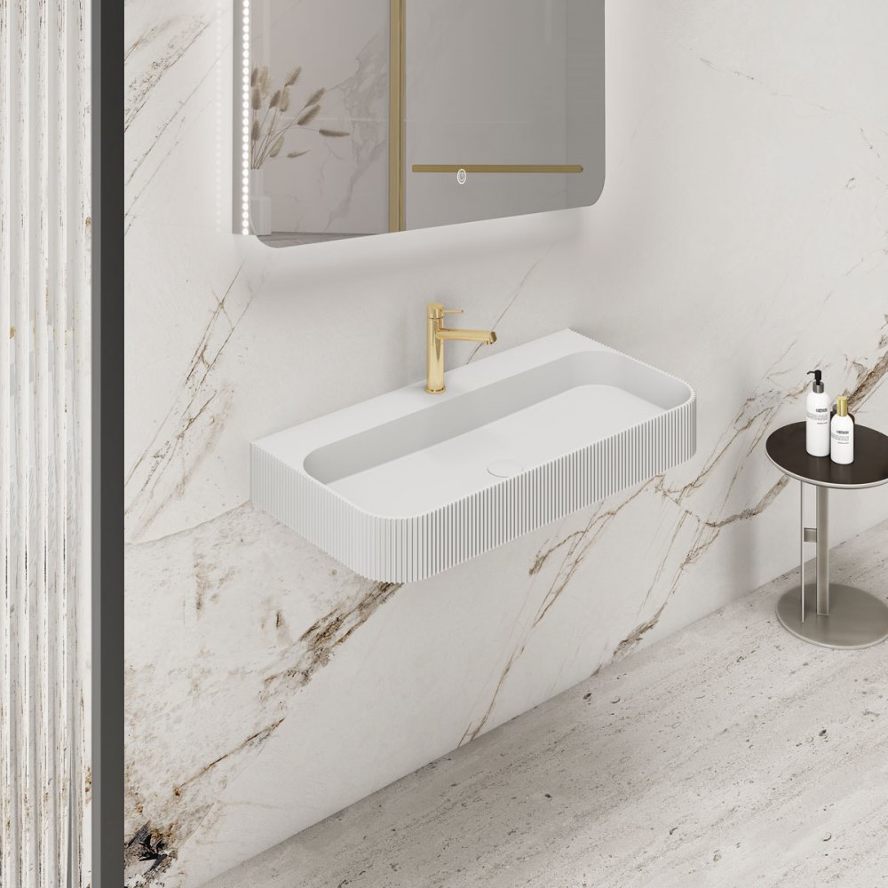 Раковина подвесная Vincea Solid Surface 75 Белый матовый