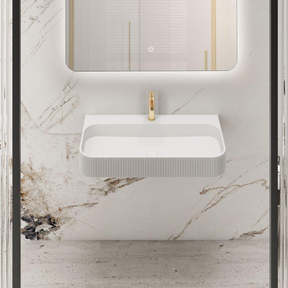 Раковина подвесная Vincea Solid Surface 90 Белый матовый — изображение 2